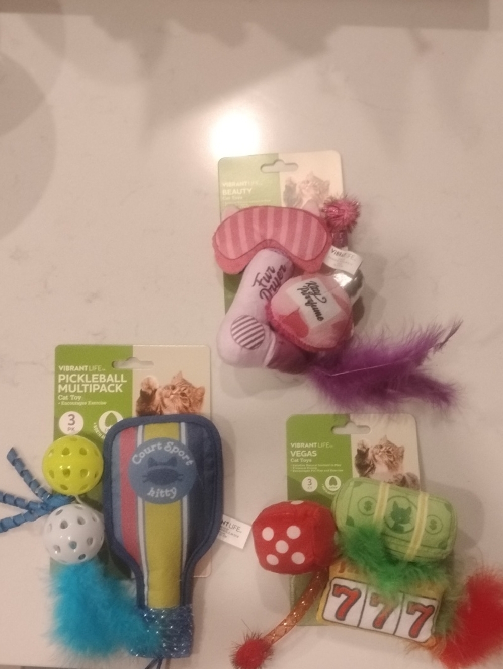 Vibrant Life Pink & Purple Cat Play Set with Feathers